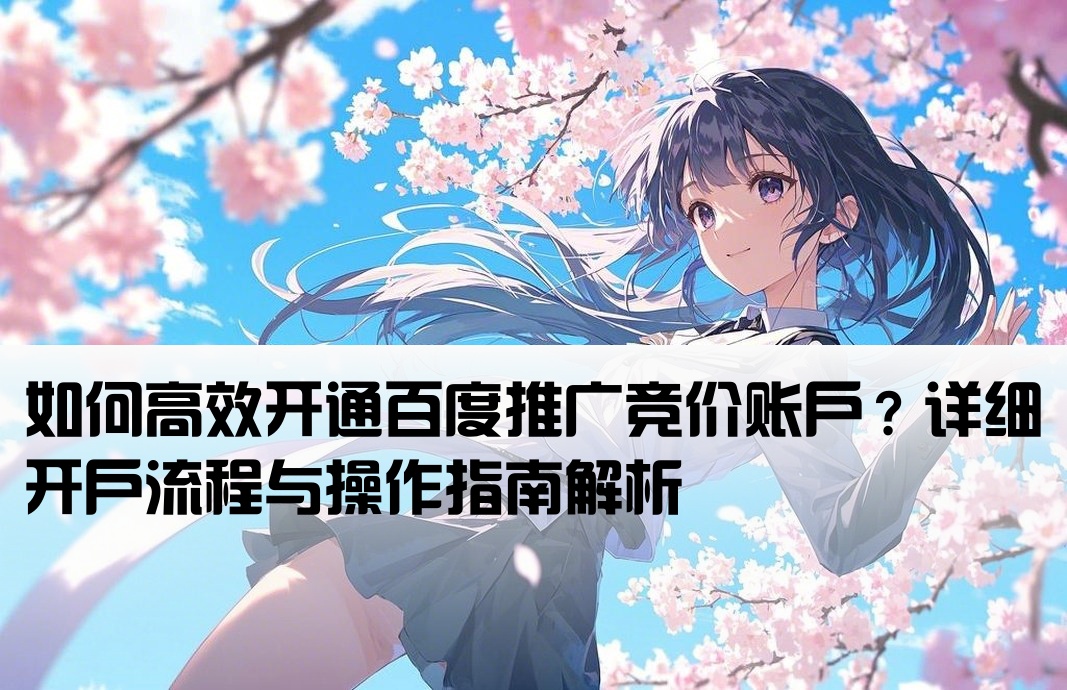 百度推廣競價怎么開戶