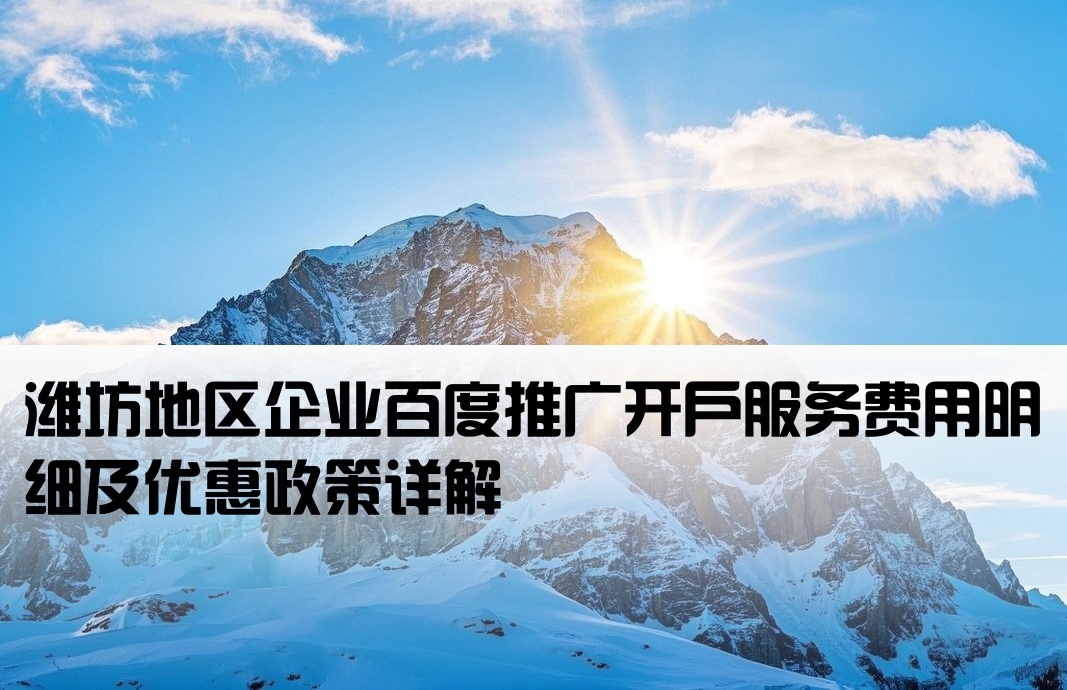 濰坊百度推廣開戶費用