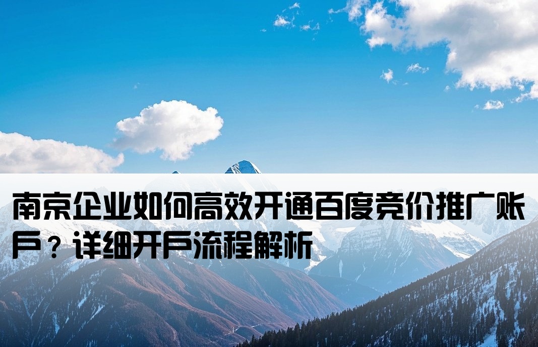 南京百度競價推廣開戶