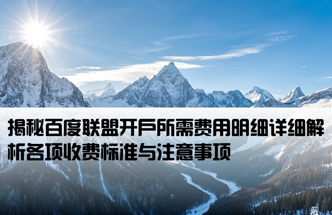 百度聯(lián)盟開戶費(fèi)用