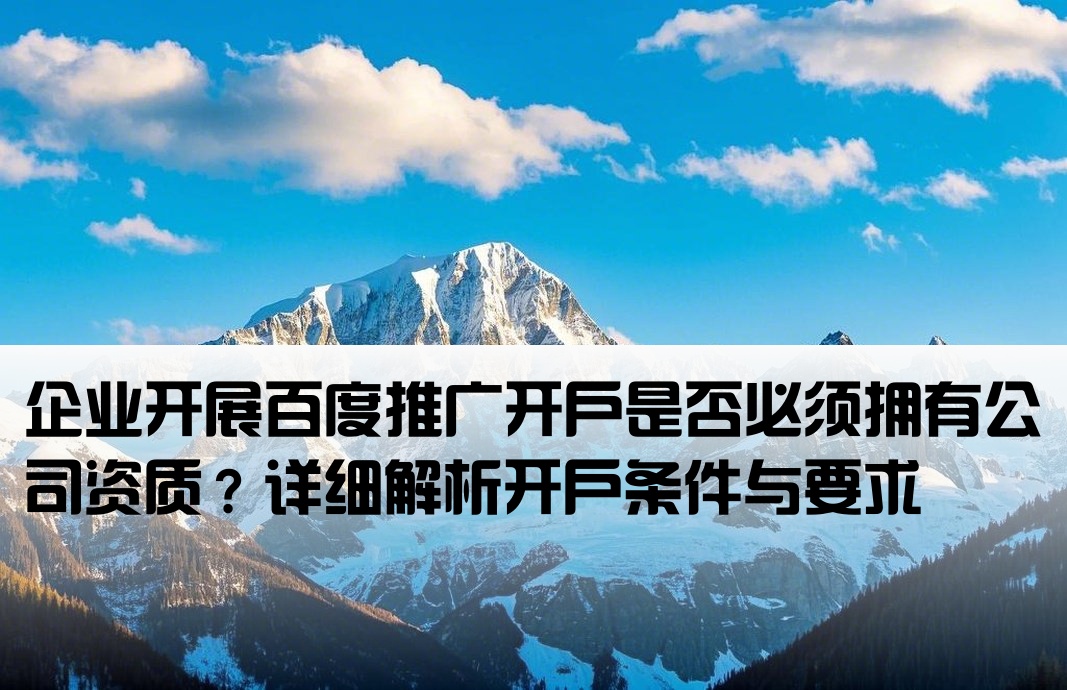 百度推廣開戶需要公司嗎