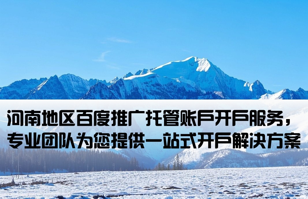河南百度托管開戶