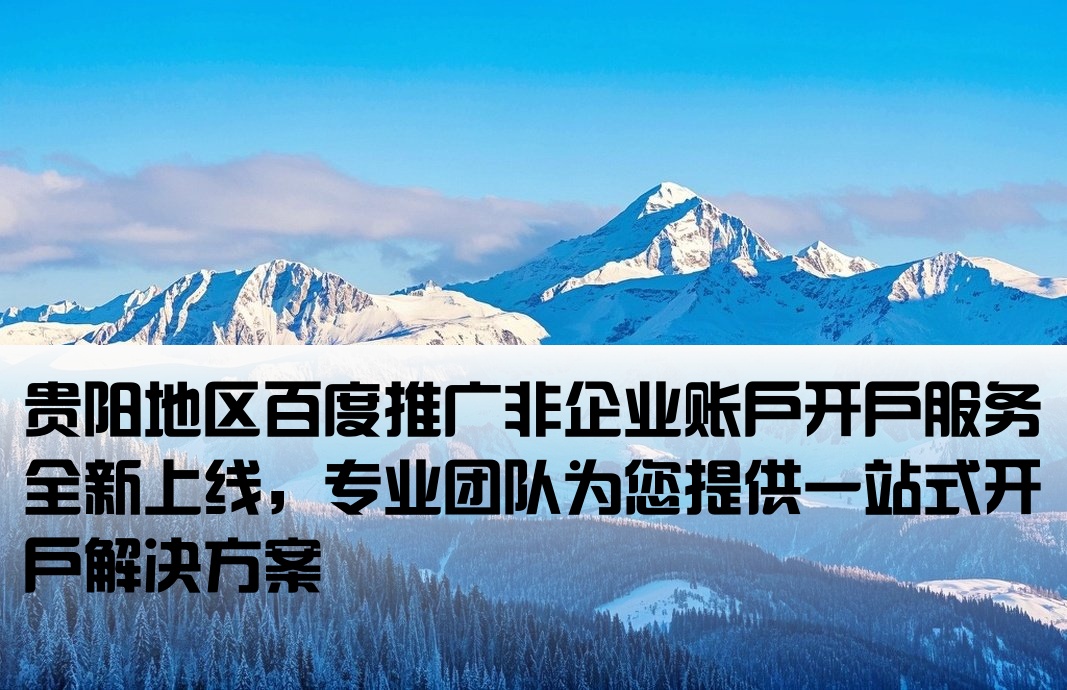 貴陽百度推廣非企開戶