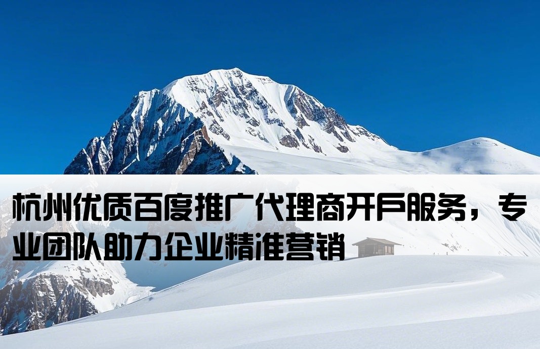 杭州百度推廣代理商開戶