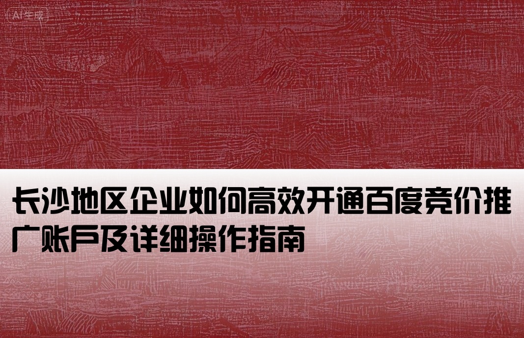 長沙百度競價怎么開戶