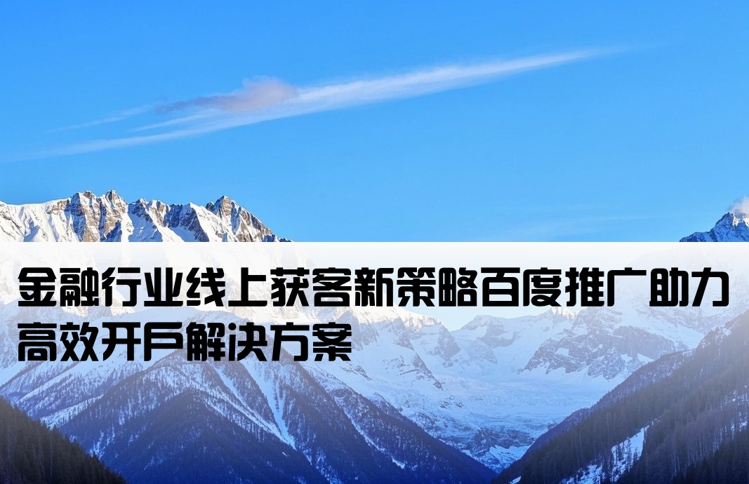 百度推廣金融開戶