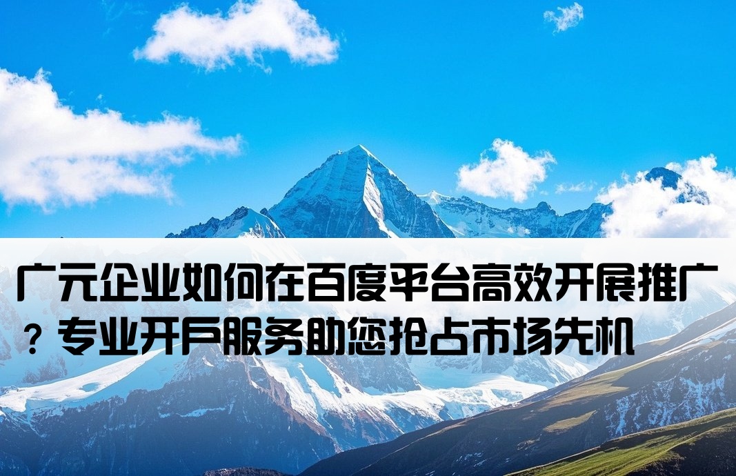 廣元百度推廣開戶