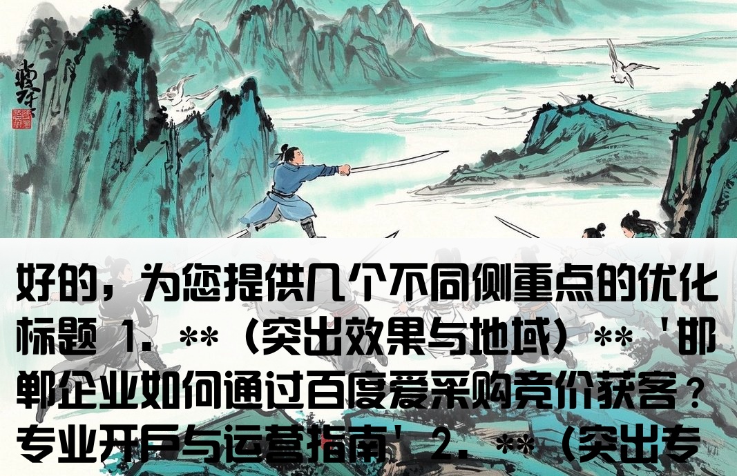 邯鄲百度愛采購競價開戶